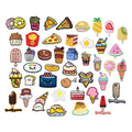 Kawaii New Food Dessert Theme Fruit Ice Cream Cone Donut Cake Pizza Chips Egg Design Iron on Felt Embroidered Patches