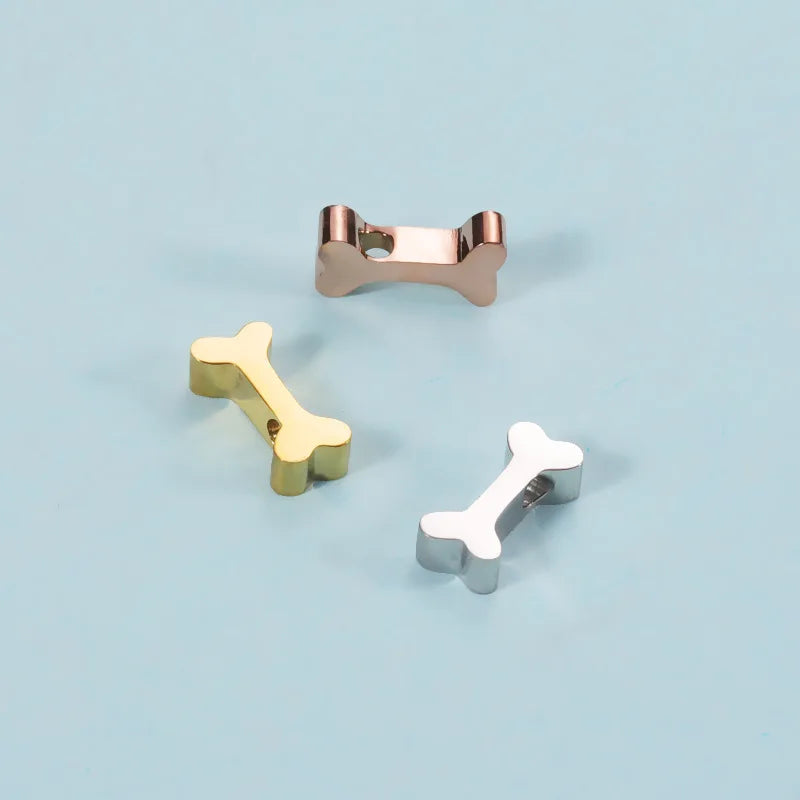 Stainless Steel Dog Bone Pendant Charm for Pet Lover DIY Jewelry Accessories