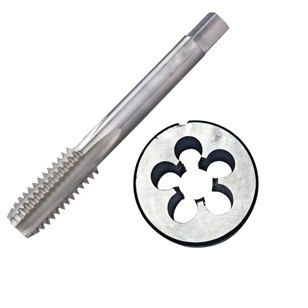 HUAZHICHUN 1PC 7/16-20UNF Tap + 1PC 7/16-20UNF Die  HSS Tap and Die Set Right Hand Tap