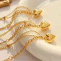 Fashion Three-dimensional Peach Heart Punk Pendant Necklace Stainless Steel Gold Plated Choker Necklaces for Women Party Jewelry