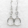 Sterling Silver 9*11mm Semi Mount Hook Earrings Empty Support Blank Claws Setting S925 Base Without Center Stone for DIY Inlay