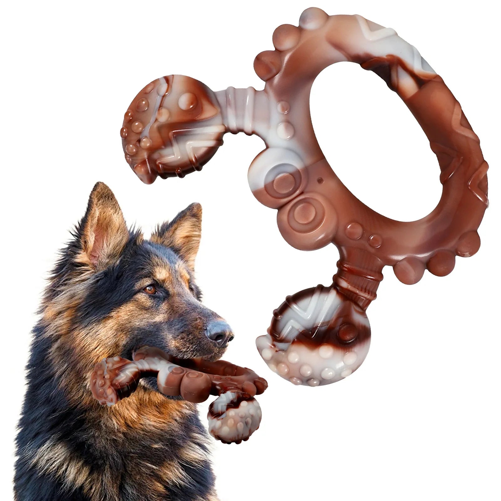 Indestructible Nylon Dog Chew Toy Real Beef Flavor Can Filled Peanut Butter Designed Teeth Cleaning Toy for Pets Rabbits