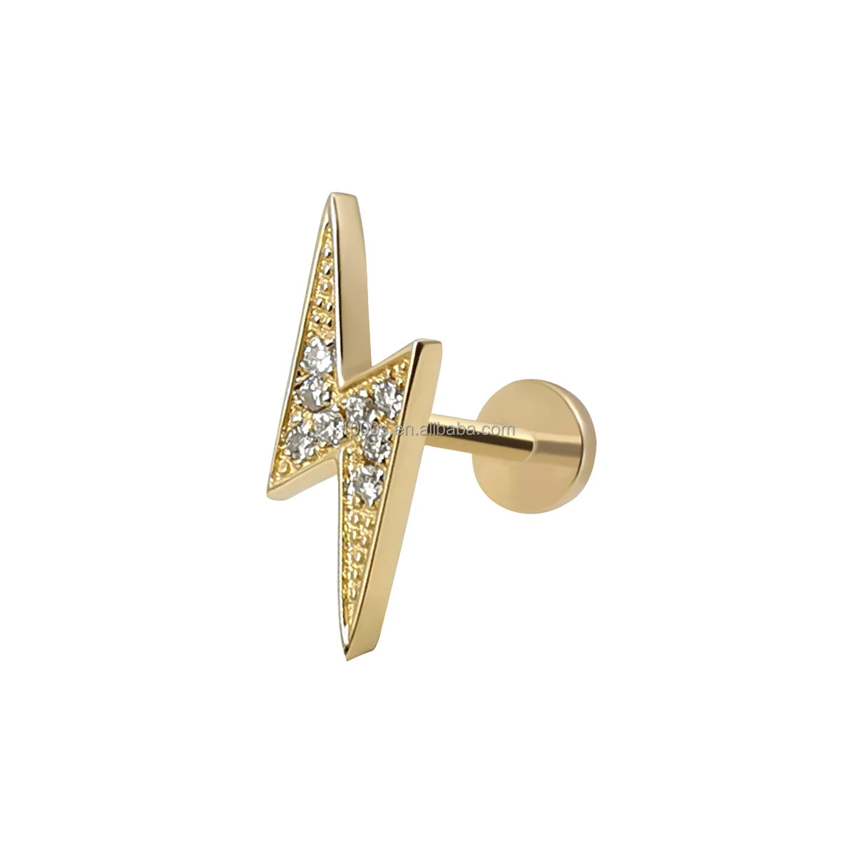 1000S Fine Jewelry 14K Real Gold Diamonds Earrings Lightning Fashion Wholesale Trade Assurance for Men and Women