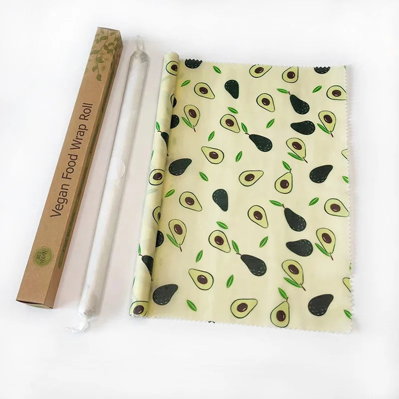 Biodegradable Plastic Free Recycled Food Packaging Washable Vegan Soy Wax Food Wrap Roll