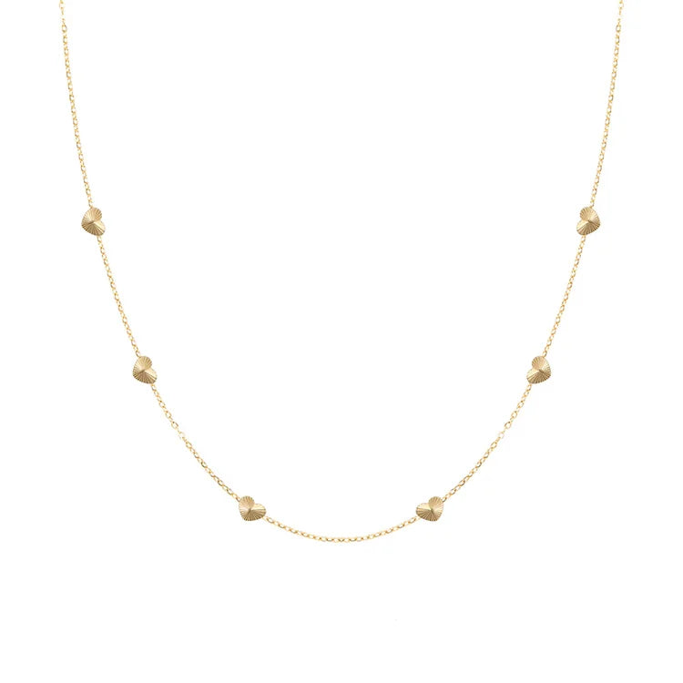 Ins Popular Stainless Steel Gold Plated Link Chain Heart Necklace Jewelry