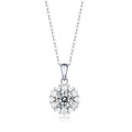 RINNTIN SMN06 Shiny Snowflake Pendant 925 Sterling Silver Moissanite Necklace for Women