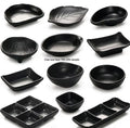 Wholesale Japanese Matte Black Melamine Small Sauce Dish Sushi Soy Sauce Dish for Restaurant