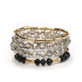 4pcs/set Valentines Day Gift 2024 New Boho Multicolor Stretch Bracelet Women Black White Lakeblue Red Beaded Bracelet Jewelry