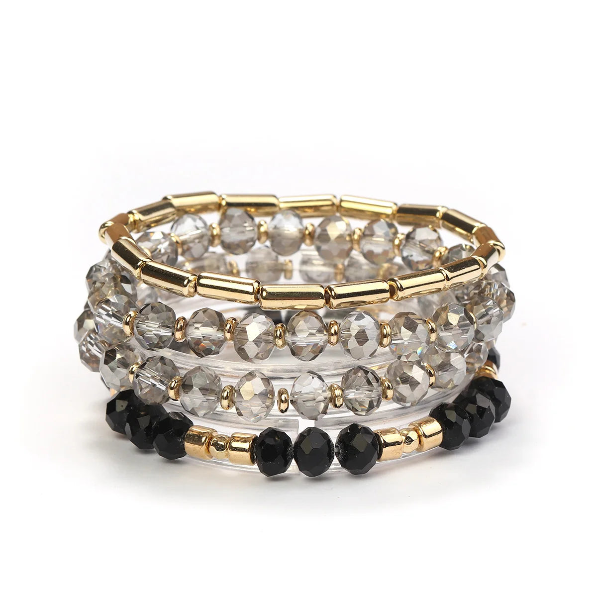 4pcs/set Valentines Day Gift 2024 New Boho Multicolor Stretch Bracelet Women Black White Lakeblue Red Beaded Bracelet Jewelry