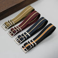 Yunse AC-268 Adjustable Nylon Watch Strap 20mm/22mm Brown Twill Fabric with 304/316 Stainless Steel Buckle