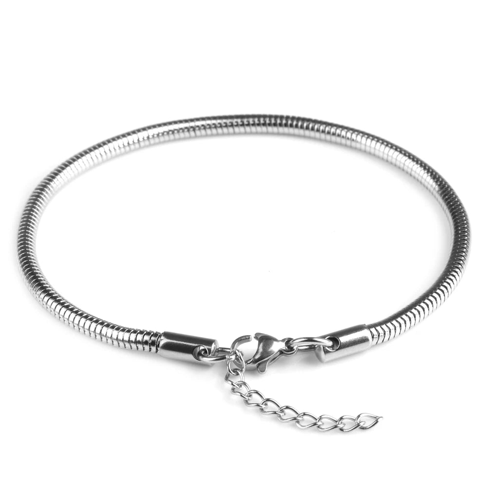 Wholesale Trendy High Quality 3mm Stainless Steel Snake Chain Women Bracelets Jewelry