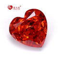 4K 5A+ Grade Padparadscha Color Cz Diamond Crushed Ice Cut Zircon Stone Price Loose Synthetic Heart Cut Cubic Zirconia