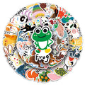 50PCS Cartoon Waterproof Decorative Printed Original Animal Stickers for Hot Kettles & Trash Cans
