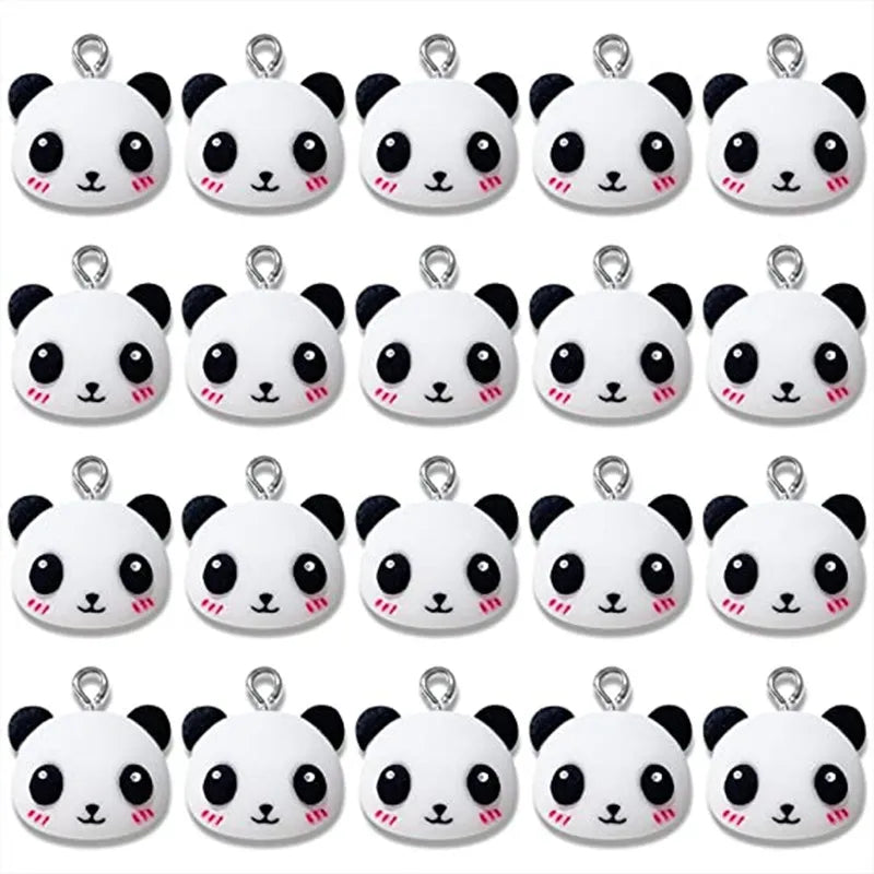 Food Resin Panda Cute 3D Charms for Jewelry Making Bracelet Necklace Earring Pendant Phone Case Keychain DIY Accessories