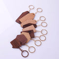 Wholesale Blank Wood Key Chains Ring Custom Logo Wooden Slice Keychain