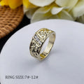 Elegant Hawaiian Flower Jewelry Retro 14K Gold Plated Floral Texture Stackable Weddings Band Rings With Zirconia for Women