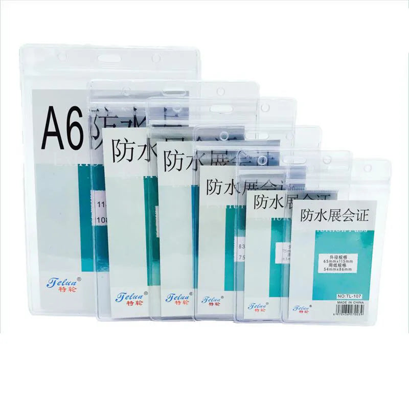 STARPRINT Model 350 Waterproof Exhibition PVC Vertical Wallet Pouch IC Card Plastic Pocket Protector ID Card Badge Holder