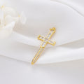 Factory Wholesale 14K Gold Plated Pave Zircon Cross Charm Pendant for Jewelry Necklace Making