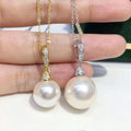 P993 11-12mm DIY Natural  Freshwater Pearl Charm Pendant Necklace Accessory 925 Sterling Silver Jewelry for Women Without Chain