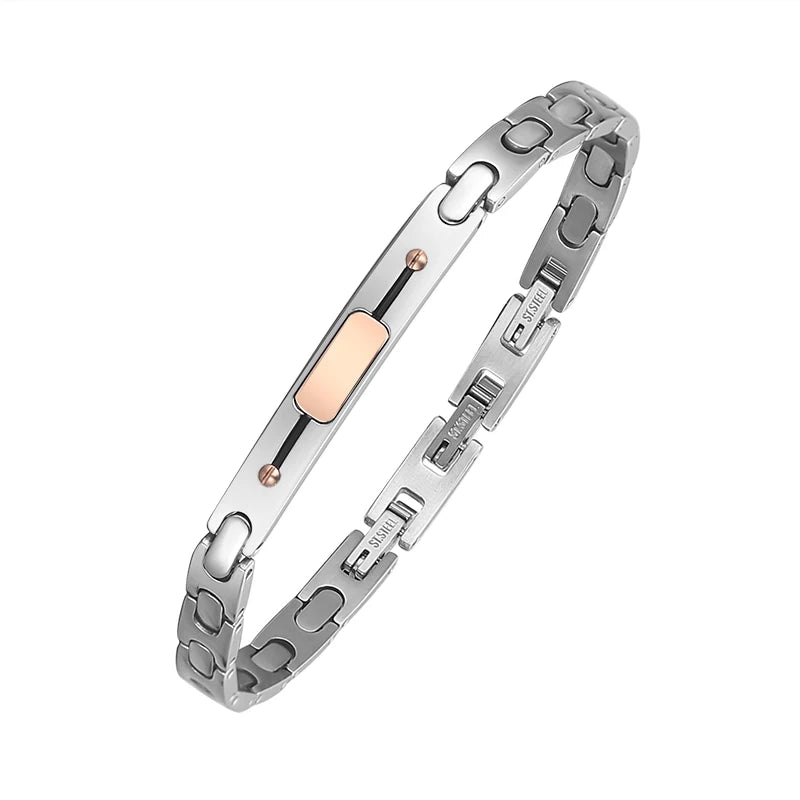 Customized Rose Gold Plated 316 Stainless Steel Men Bracelet Jewelry Women Stainless Steel Luxury Bracelet Man Father's Day Gift