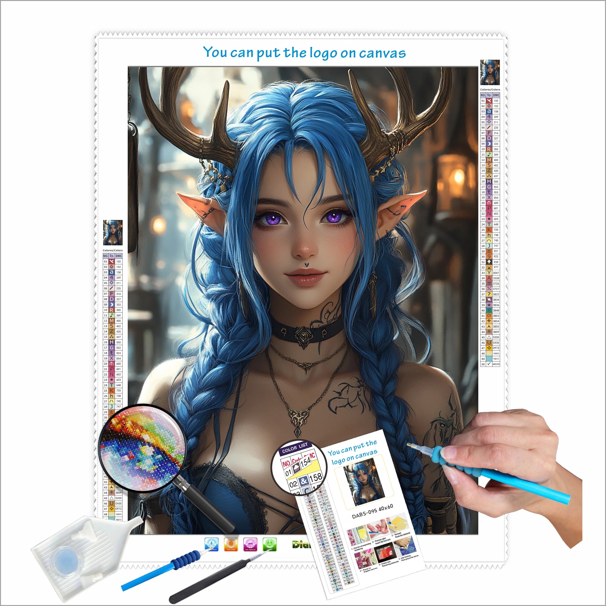 N-2134 Custom Diamond Painting Set Personalized 5D Portrait Girl Crafts Wholesale