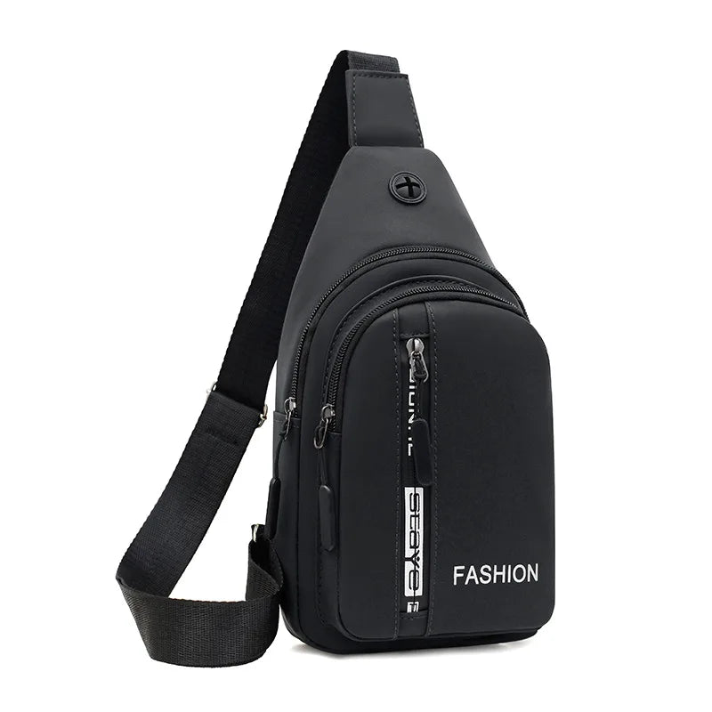 New Korean Membrane Material Double Layer Lightweight Portable Outdoor Colorful Men Chest Bag Waterproof Sling Bag