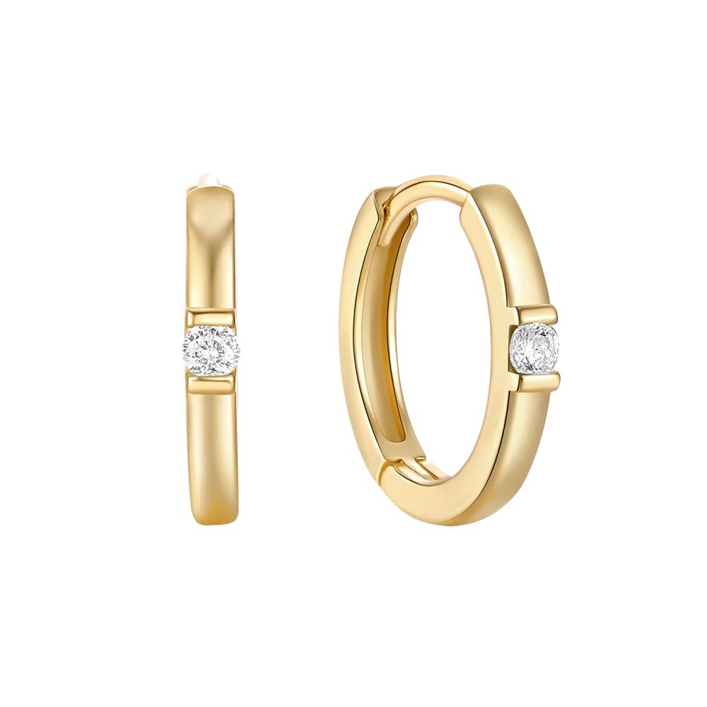 Fashion Jewelry 925 Silver Earrings Jewelry 18K Gold Plated Sterling Silver  Hoop Earrings for Women
