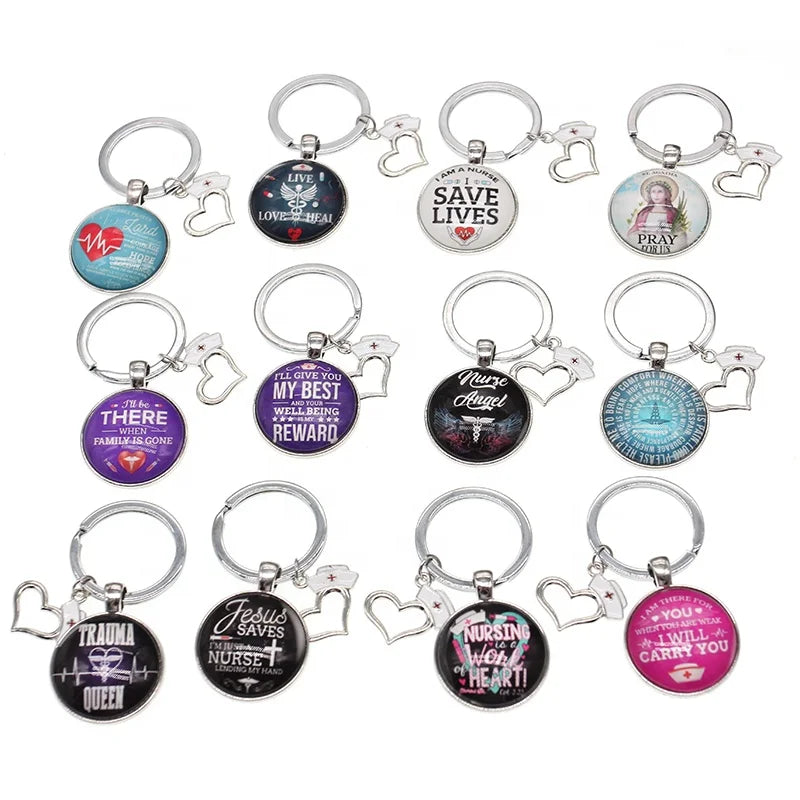 Keyring Medical Nurse Hat Accessories Gifts Keychain Scrub Decoration