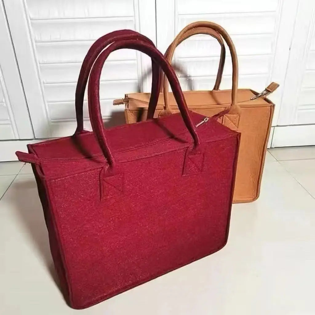 MU Ziplock Bag Felt Bag Custom Gift Bags Handbag Grocery Bright Color Reusable Shopping Felt Tote Bag