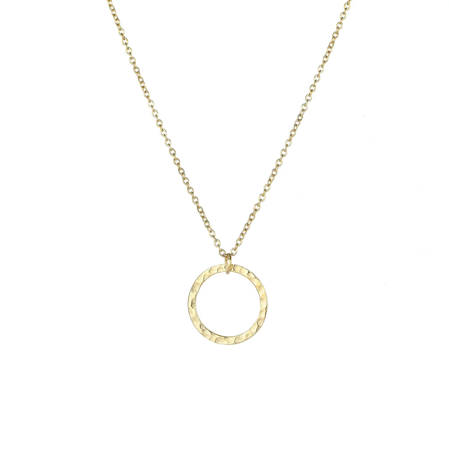 EManco Fashion Stainless Steel Necklaces Women Men Chain Minimalist Round Circle Pendant Necklace Gold Jewelry 2023