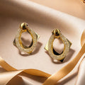 Cross-border Wholesale Women's Fashionable Style Diamond-shaped Copper Mesh Drop Earrings Office/Career Electroplated