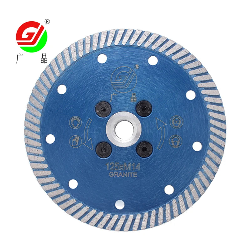 GJ Premium Quality Turbo Blade Stone Diamond Saw Blade Ceramic Marble Cutting Tool With Flange for Tile Granite 5 Inch 125mm