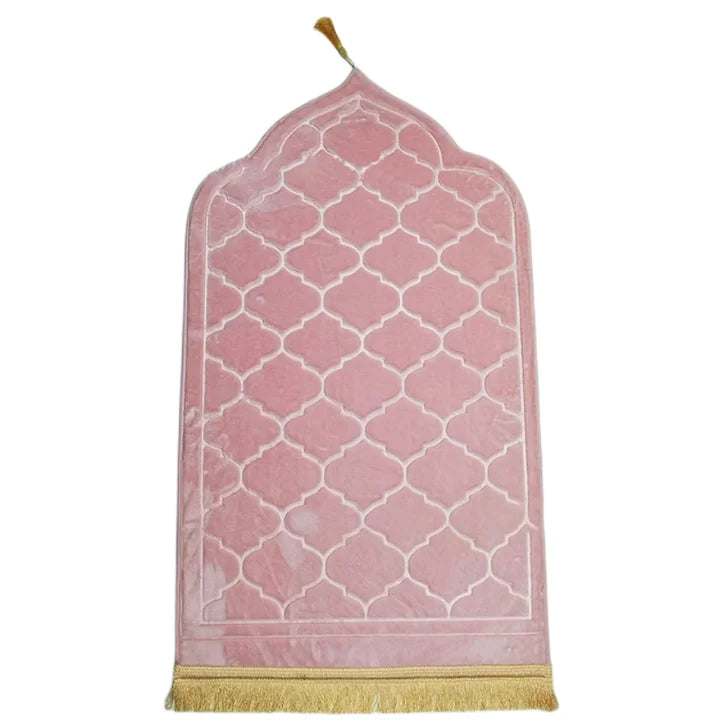 Wholesale High Quality Flannel Polyester Carpets and Rugs Embossed Shaped Gift Portable Worship Rug Muslim Prayer Mat