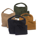 Custom Logo Woven Neoprene Tote Bag for Women Weave Shopping Travel Beach Bag Women's Handmade Knitted Bag