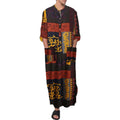 Men's Moroccan Robe New Style Striped Printed Middle Eastern Clothing Long Sleeves Whole Set Adult Arab Clothing