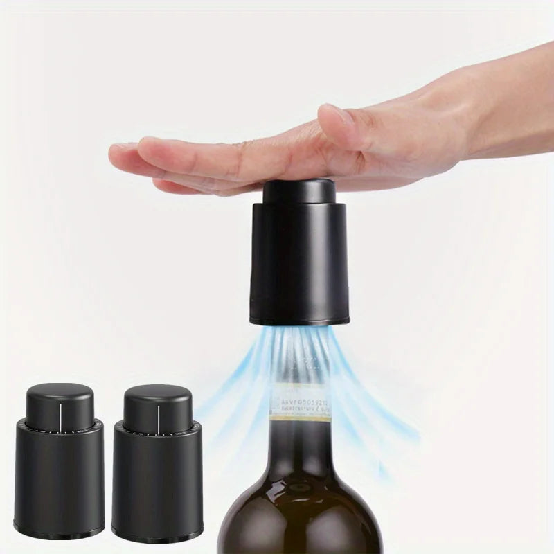 2 Pcs Wine Bottle Stoppers Reusable Wine Stoppers Vacuum Preserver with Time Scale Record Wine Savers Vacuum Pump Corks