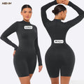 Hexin Warm Turtleneck Black Seamless Yoga Jumpsuit Rompers Jumpsuit Shorts Gym Wear