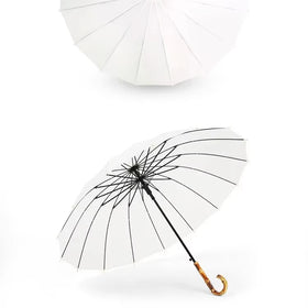 Wholesale 16 Bone Straight Umbrella Bamboo Handle Umbrella Printed Logo Advertising Umbrella