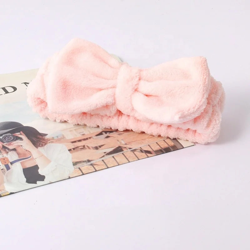 Custom logo Girls Hair Bows Skincare Makeup Baby Spa Headbands for Women Headband
