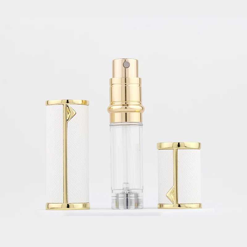 5ml Bottle Pump Lady Mini Portable Bottle Travel Refillable Perfume Spray 10ml Leather Rechargeable Perfume Atomizer