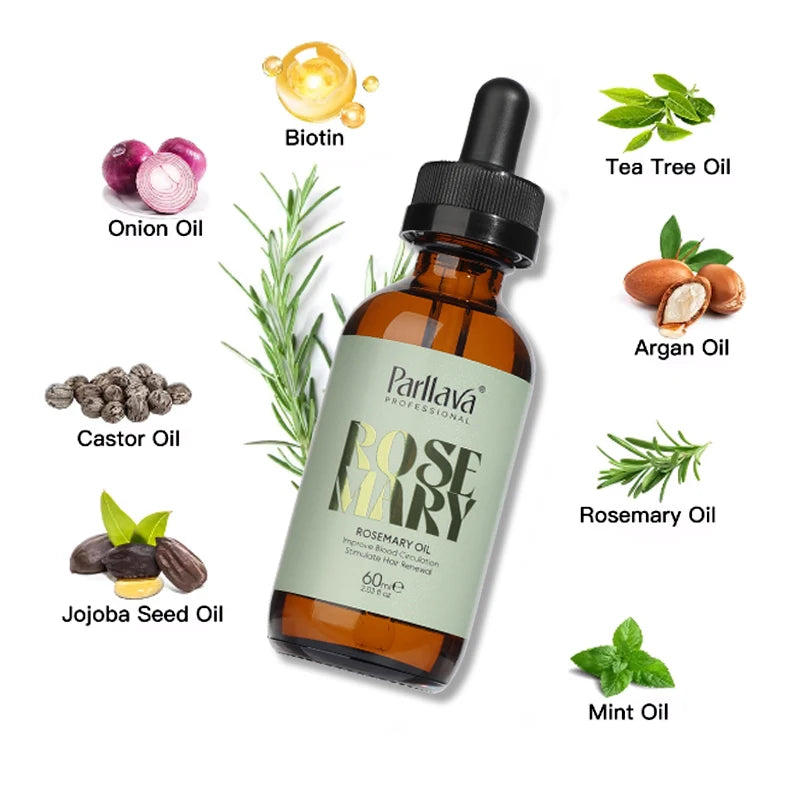 Private Label Natural Hair Growth Oil Nourish Hair and Scalp Rosemary Essential Oil
