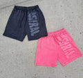 Custom Manufacturer Cotton Puff Print Vintage Distressed Sun Faded Shorts Knitted Elastic Waist Casual Style with Acid Wash