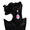 Newest Women Nature Gemstone Crystal Earrings Jewelry Handmade Long Round Amethysts Dangle Earring
