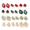 Factory Directly Sale Atmosphere of Gorgeous and Exquisite Design of Geometric Irregular Acrylic Fashion Stud Earrings Set