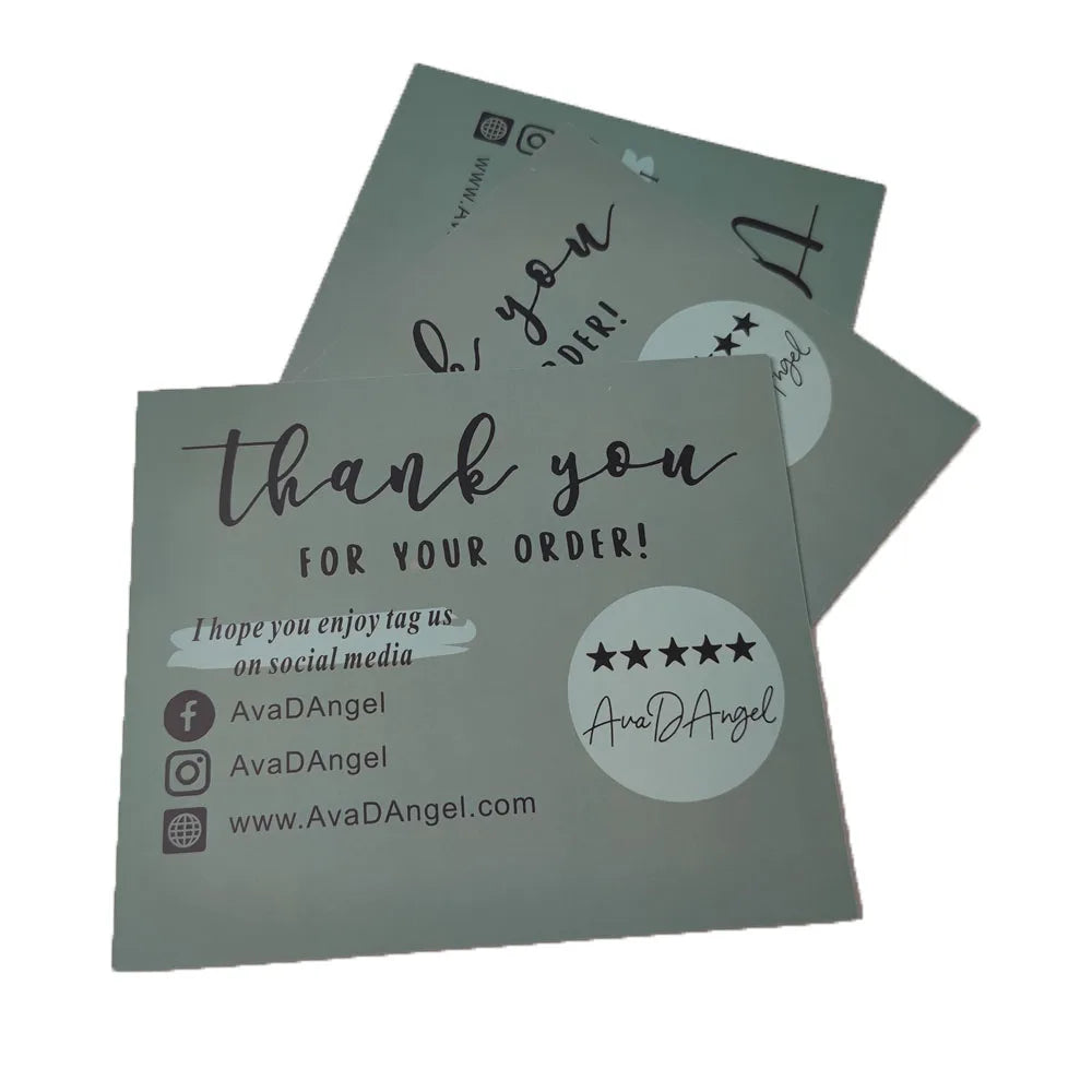 Customized Printing Business Cards Gold Foil Spot Uv Business Cards  Embossed Coated Paper Thank You Card