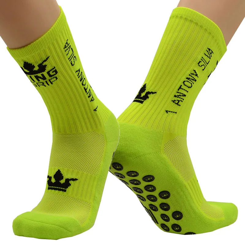 Custom Logo Oem Breathable Basketball Men Athletic Football Grip Anti Slip Towel Bottom Soccer Crown Grip Socks