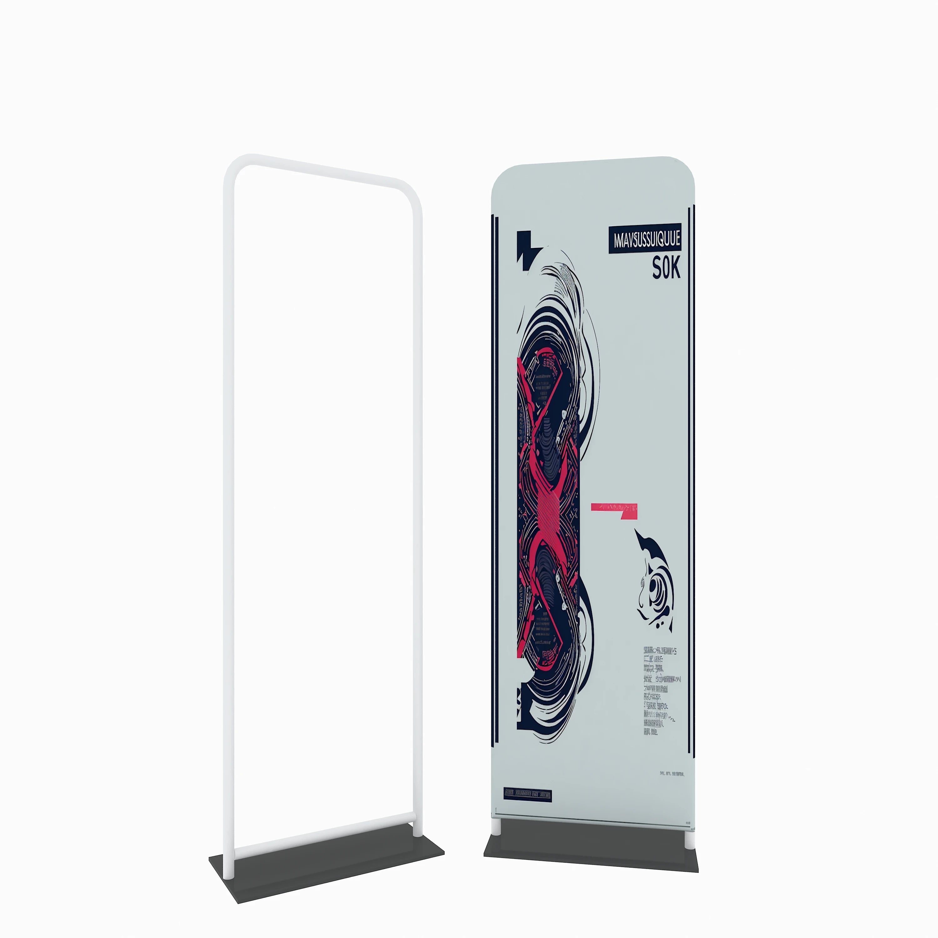 Advertising Easy Tube Floor Stand Tension Fabric Display Banner Stand for Trade Show Display