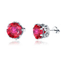 Hypoallergenic Jewelry Wholesale Wife Gift Vintage Exquisite Filigree Ruby Earrings Sterling Silver 925 Stud Earrings Women