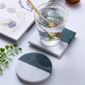 Marble 2 Color Stitching Coasters High-end Custom Square Round Coasters Placemat for Dinning Table Stitching Two-color Coaster
