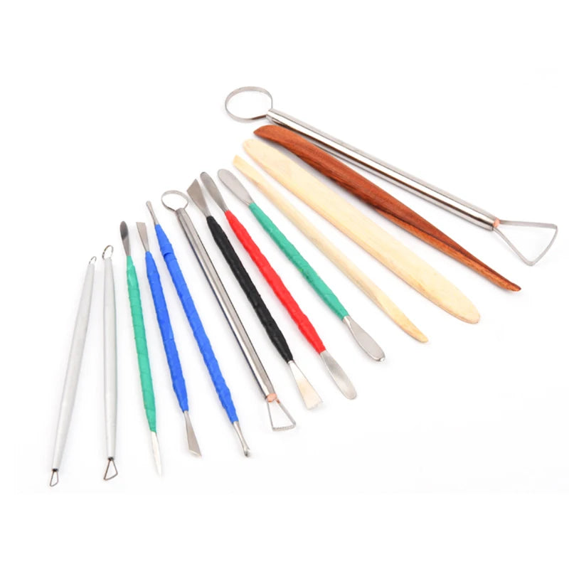 Pottery Art DIY Tool 13 Pcs Pottery Clay Carving Cutter Ceramic Modelling Sculpting Tool Sets Clay Ceramic Knife